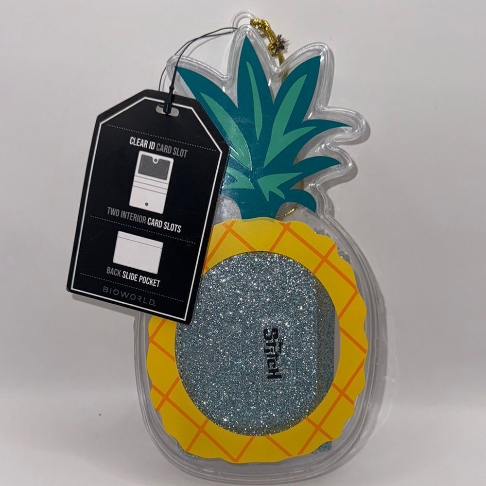 Disney Stitch Bioworld Pineapple Glitter Card Holder